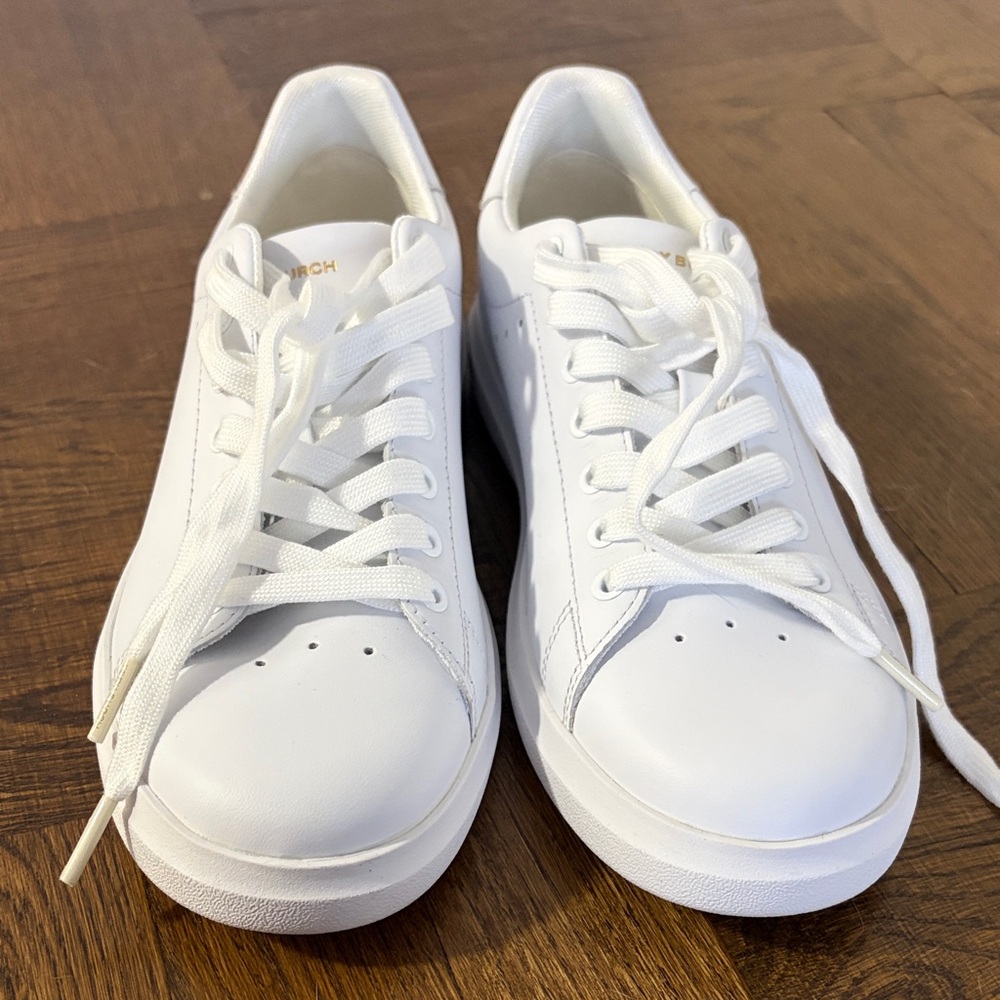 Tory Burch White Leather Low-Top Sneakers